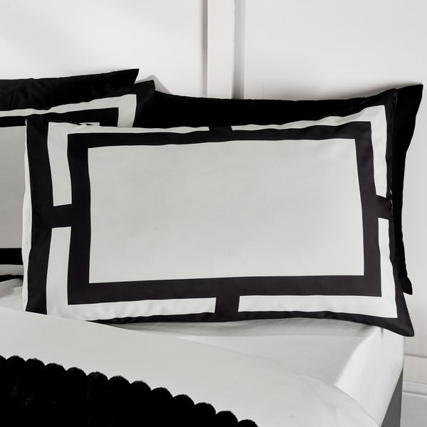 Černobílé povlečení na dvoulůžko 200x200 cm Mono Panel – Catherine Lansfield-image-1