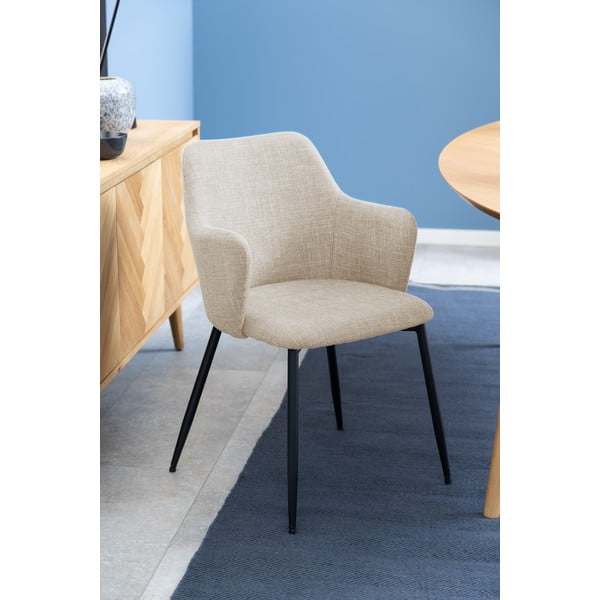 Krémová čalouněná jídelní křesla v sadě 2 ks Ilsa – Actona-image-2