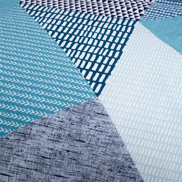 Zelenomodré povlečení na jednolůžko 135x200 cm Larsson Geo – Catherine Lansfield-image-4