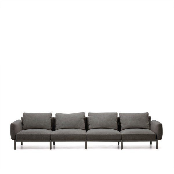 Tmavě šedá zahradní modulární pohovka 370 cm Sorells – Kave Home