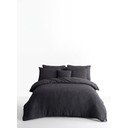 Antracitové povlečení na jednolůžko z bavlny Renforcé 140x200 cm Waffle Striped – Mila Home Luxury