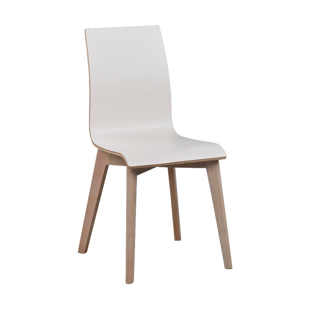Bílá jídelní židle se světle hnědými nohami Rowico Grace