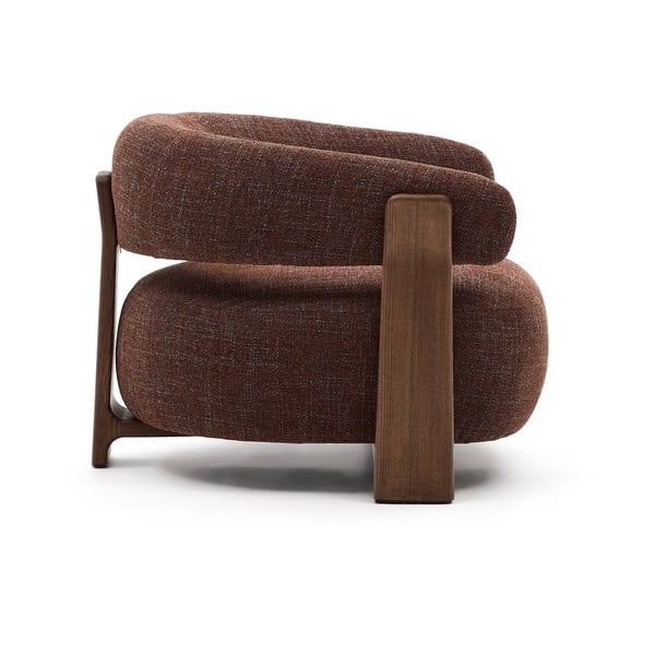 Hnědé žinylkové křeslo Granite – Kave Home-image-3