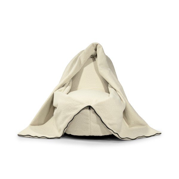 Hnědý dětský sedací vak z textilie bouclé Cocoon 100 – SLOWDOWN-image-3