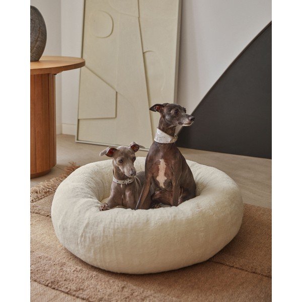 Bílý pelíšek pro psy ø 70 cm Woopy - Kave Home-image-1