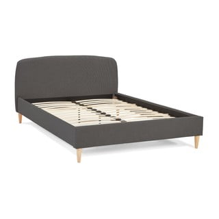 Šedá čalouněná dvoulůžková postel s roštem 140x200 cm Drome - Kokoon