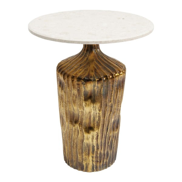 Odkládací stolek s přírodní mramorovou deskou Kare Design Riffle, ⌀ 46 cm