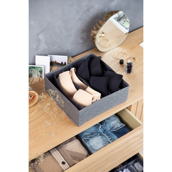 Šedý organizér do zásuvky s přihrádkami Bigso Box of Sweden Drawer, 29 x 11 cm-image-1