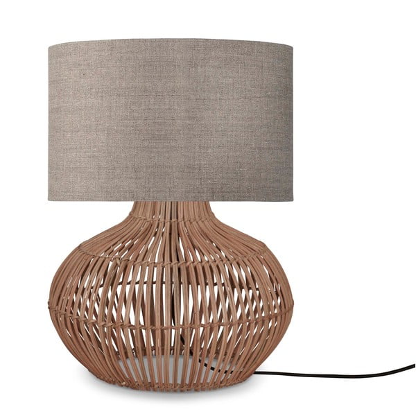 Stolní lampa s textilním stínidlem v béžovo-přírodní barvě (výška 48 cm) Kalahari – Good&Mojo