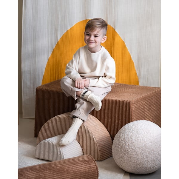 Hnědé manšestrové pěnové hřiště 75x49x37 cm Rainbow Montessori – Wigiwama-image-2