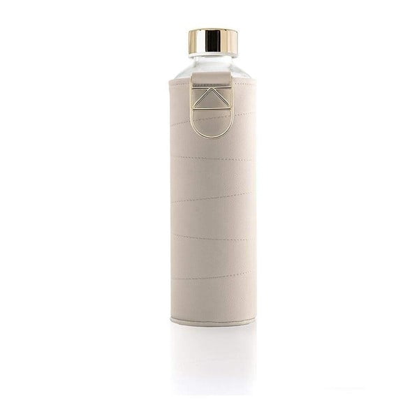 Béžová láhev z borosilikátového skla s obalem z umělé kůže Equa Mismatch, 750 ml