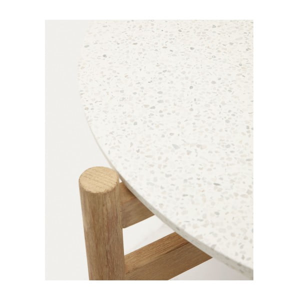 Kulatý zahradní odkládací stolek s terrazzo deskou ø 88,5 cm Pola – Kave Home-image-3