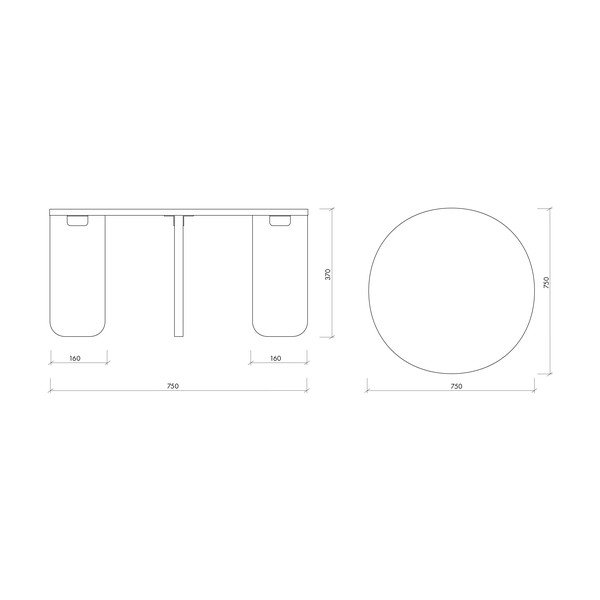 Kulatý konferenční stolek s deskou v dubovém dekoru v přírodní barvě ø 75 cm Kuvu – noo.ma-image-4