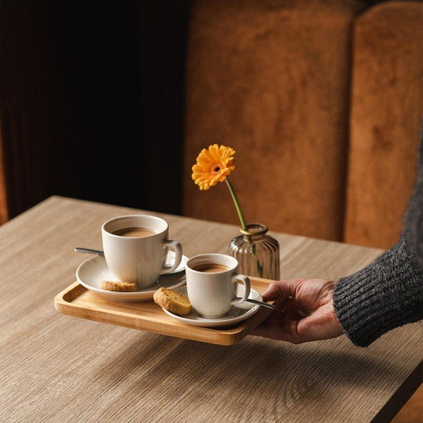 Světle šedý porcelánový podšálek ø 14 cm Nuance – BonBistro-image-2