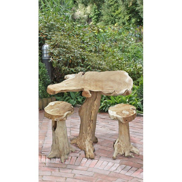 Zahradní barový stolek z teakového dřeva 95x65 cm Surga – Garden Pleasure-image-1