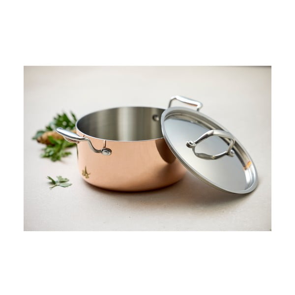 Nerezový/měděný hrnec s pokličkou na indukci 3 l – Blomsterbergs-image-2