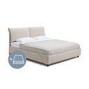 Béžová čalouněná dvoulůžková postel s úložným prostorem s matrací/s roštem 180x200 cm Myra Pillow – Bonami Selection