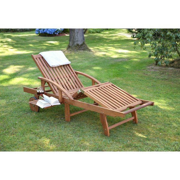 Hnědé dřevěné zahradní lehátko Beverly Hills – Garden Pleasure-image-1