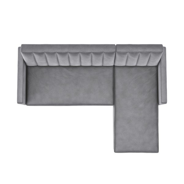 Světle šedá sametová rohová pohovka Celine – Støraa-image-2