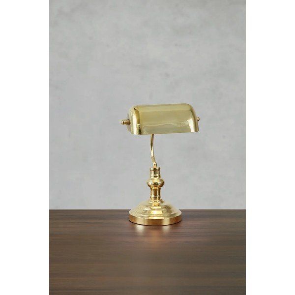 Stolní lampa v mosazné barvě se skleněným stínidlem (výška 42 cm) Bankers – Markslöjd-image-3