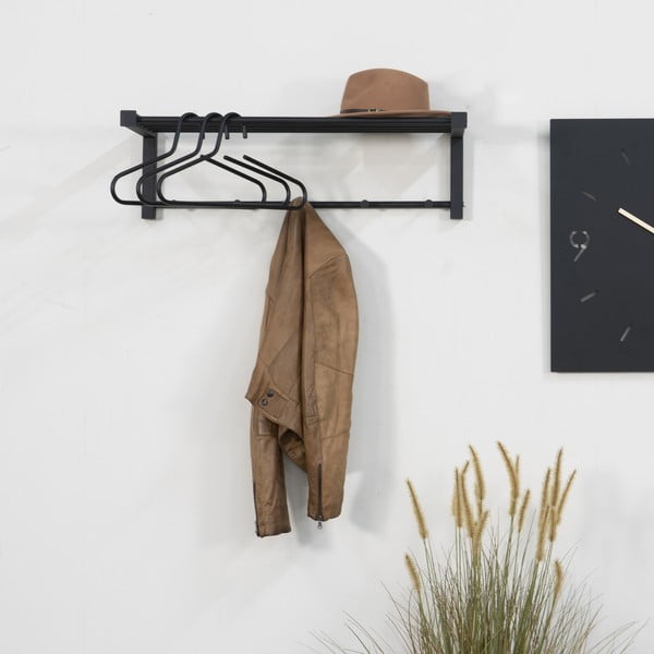 Černý kovový nástěnný věšák 78,5 cm Bergum – Spinder Design-image-1