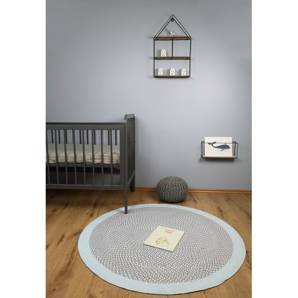 Dětský modrý ručně vyrobený koberec Nattiot Brenda, ∅ 120 cm-image-1