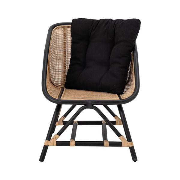 Černo-béžové křeslo s výpletem Loue - Bloomingville-image-2