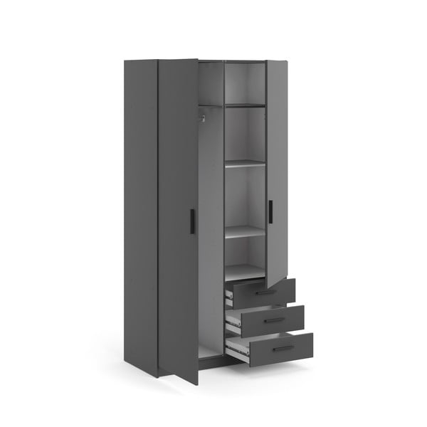 Tmavě šedá šatní skříň 99x200 cm Sprint – Tvilum-image-4