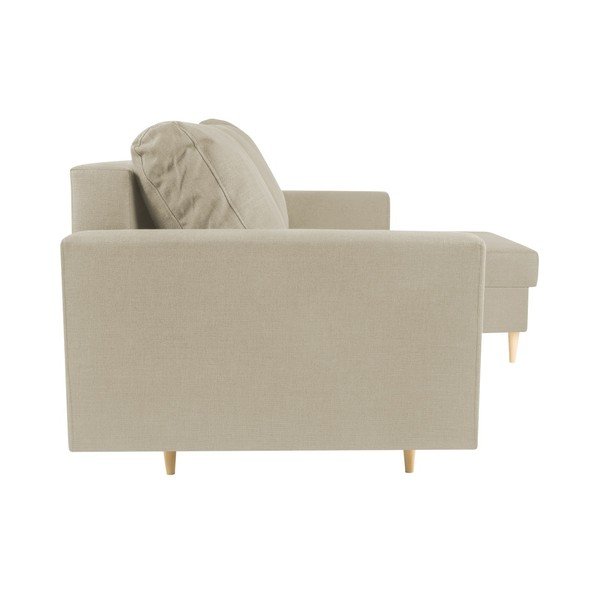 Béžová rohová rozkládací pohovka s lenoškou na levé straně Mazzini Sofas Iris-image-2