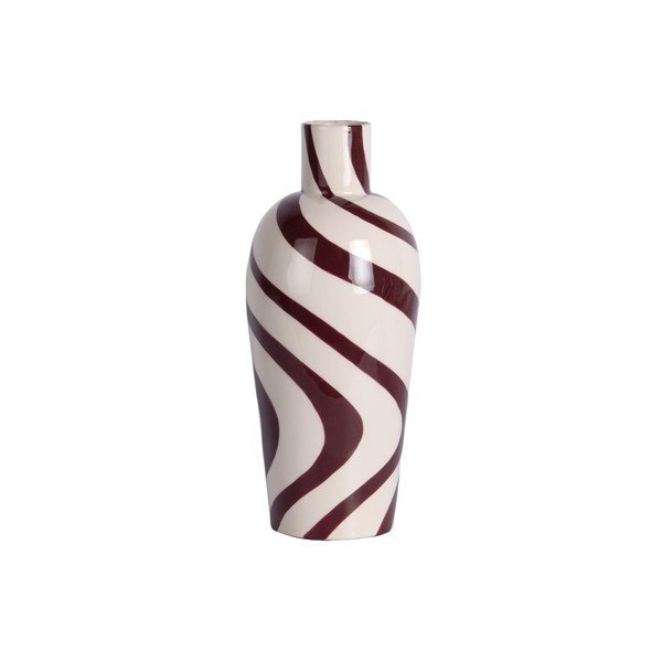 Vínová/bílá ocelová váza (výška 30 cm) Dublin Swirl – PT LIVING