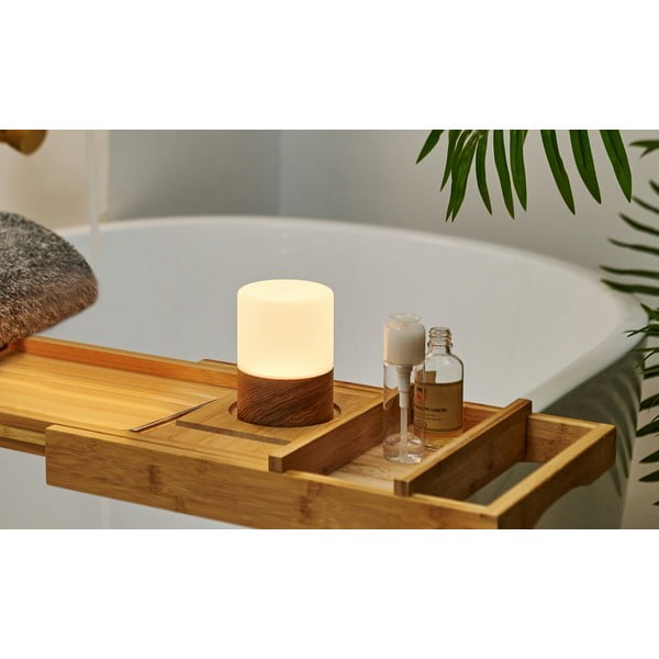 Tmavě hnědá stmívatelná stolní lampa se skleněným stínidlem (výška 10,5 cm) Lemelia – Gingko-image-3