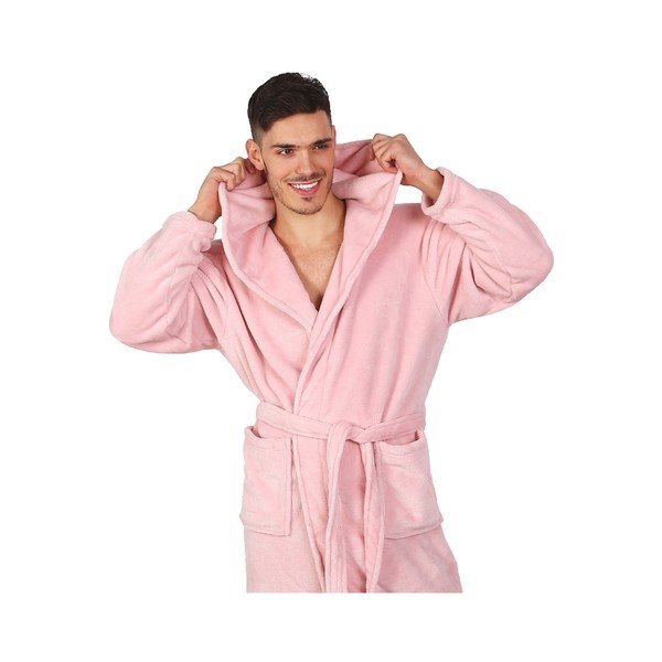 Růžový unisex župan z mikrovlákna DecoKing Robby, velikost L-image-4