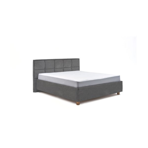 Světle šedá dvoulůžková postel s úložným prostorem ProSpánek Karme, 180 x 200 cm