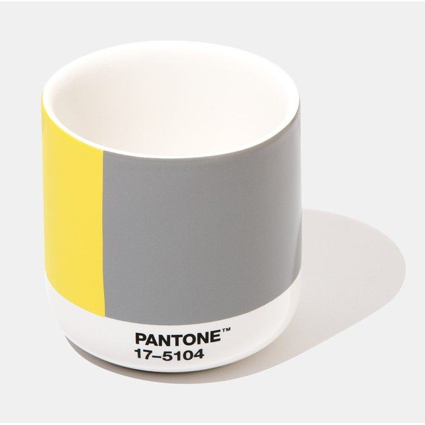 Žluto-šedý keramický termo hrnek Pantone Cortado, 175 ml-image-2