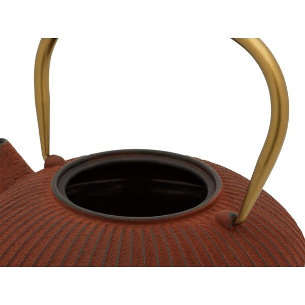 Světle červená litinová konvice na čaj 1,1 l Linhai – Bredemeijer-image-2