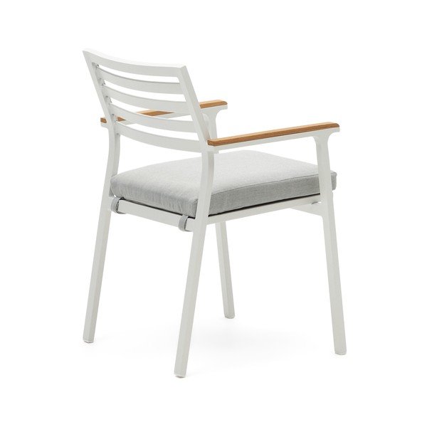 Bílá kovová zahradní židle Bona – Kave Home-image-3