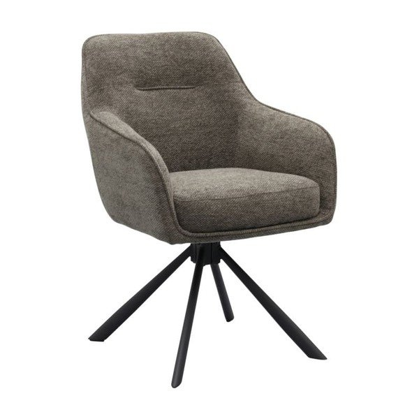 Tmavě šedé čalouněné jídelní křeslo s područkami Avola – Unique Furniture