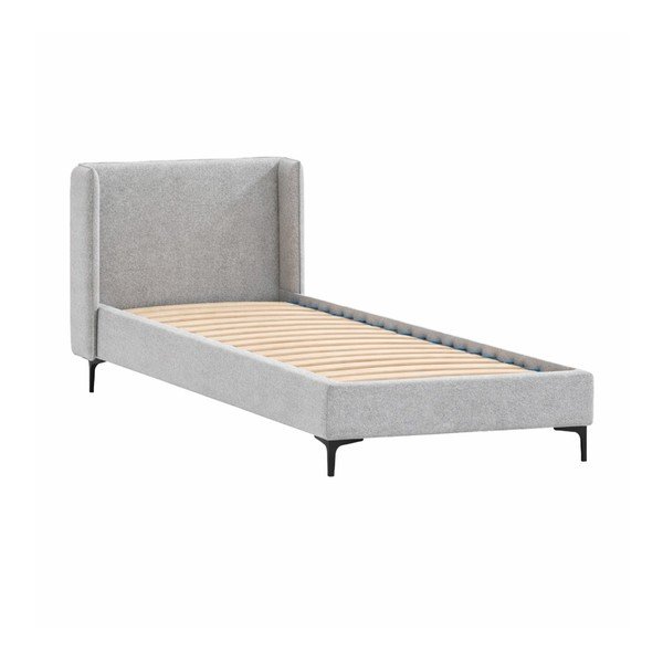 Šedá čalouněná jednolůžková postel s roštem 90x200 cm Basti – Ropez