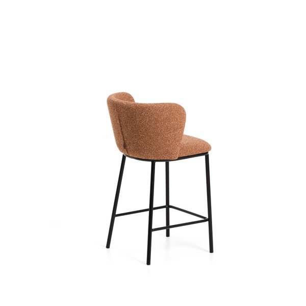 Čalouněná barová židle v terakotové barvě (výška sedáku 65 cm) Ciselia – Kave Home-image-4