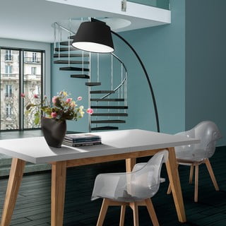 Černá stojací lampa s textilním stínidlem (výška 205 cm) Yet – Tomasucci