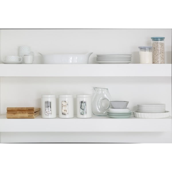 Sada 3 bílých kuchyňských dóz Brabantia, 1,4 l-image-1