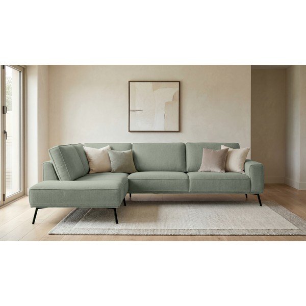 Zelená žinylková rohová pohovka (levý roh/do L) Amsterdam – Scandic-image-1