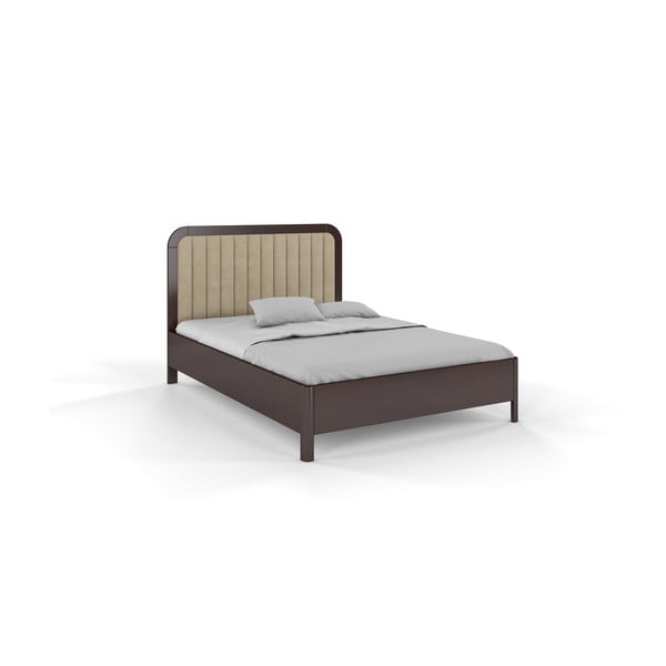 Hnědo-béžová dvoulůžková postel z bukového dřeva 160x200 cm Modena – Skandica