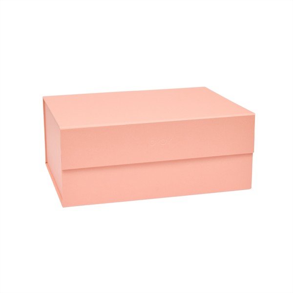 Světle růžový kartonový úložný box s víkem 33x25x15 cm Hako – OYOY Living Design