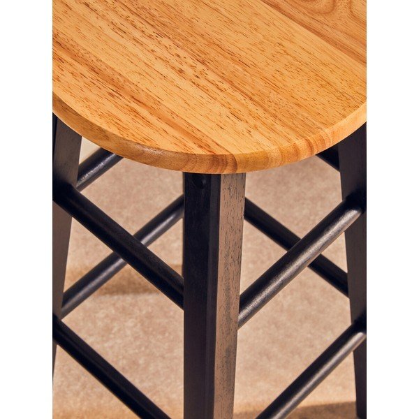 Černá/v přírodní barvě barová stolička z kaučukového dřeva (výška sedáku 74 cm) Chester – Premier Housewares-image-4