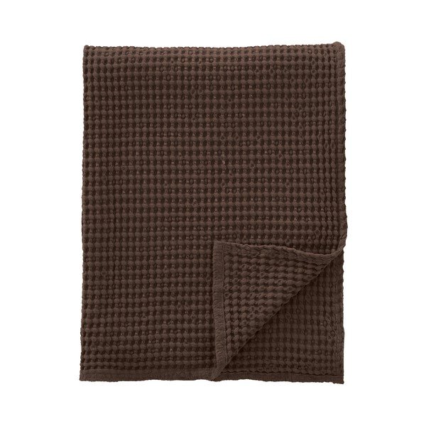 Tmavě hnědá bavlněná deka 150x200 cm Jaipur Chunky Waffle – Pineapple Elephant