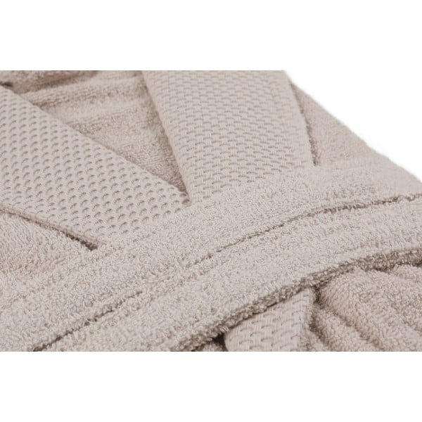 Béžový bavlněný župan velikost XL Cappa – Foutastic-image-1