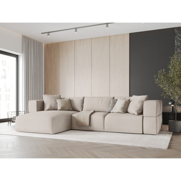 Béžová rohová pohovka, levý roh Esther – Milo Casa-image-1