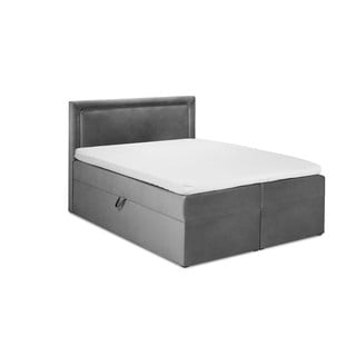 Šedá boxspring postel s úložným prostorem 160x200 cm Yucca – Mazzini Beds