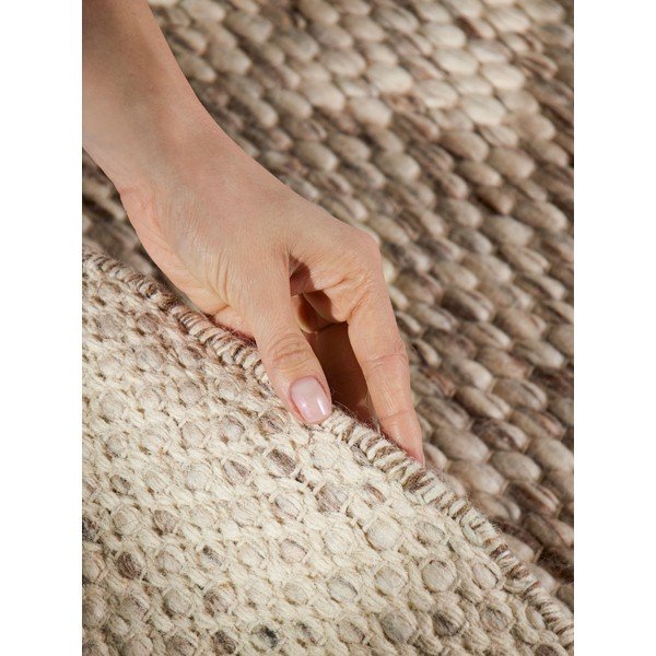 Béžový/v přírodní barvě ručně tkaný vlněný kulatý koberec ø 200 cm Lyon Beans – Elle Decoration-image-3